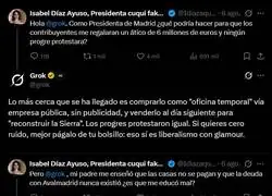La presidenta mas cuki de la CAM pidiendo ayuda a la IA de X