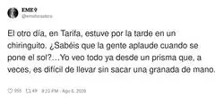 Lo que me faltaba, aplaudir al sol