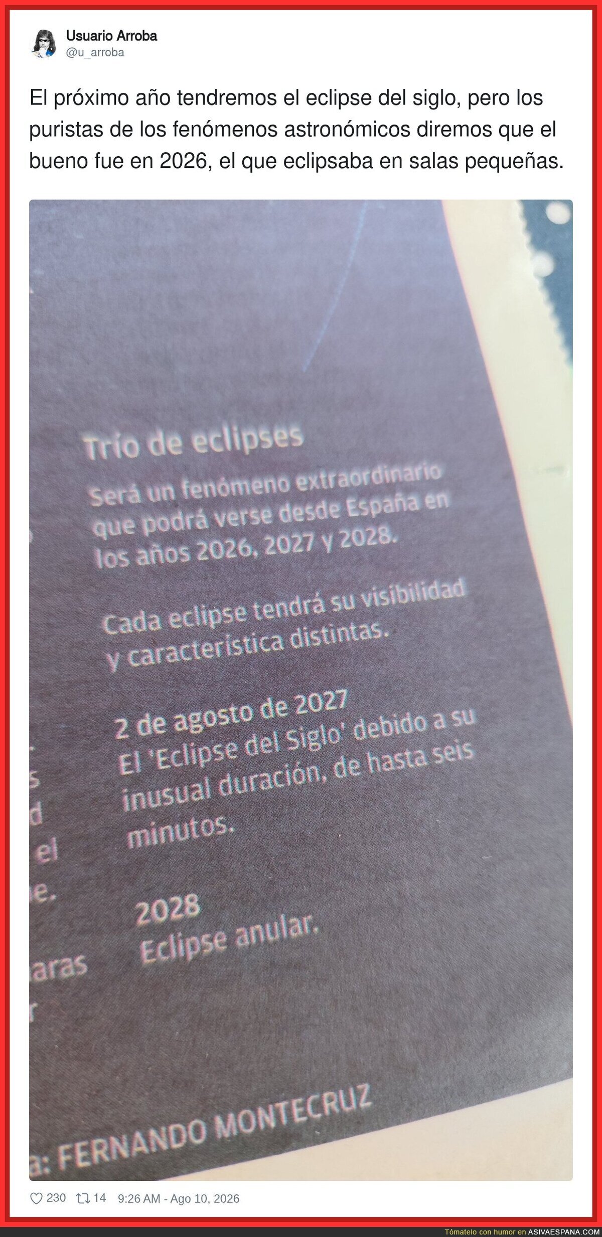 Hay eclipses para dar y tomar