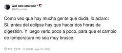 Cuando quer&iacute;as ver el eclipse pero tu abuela te explica la digesti&oacute;n