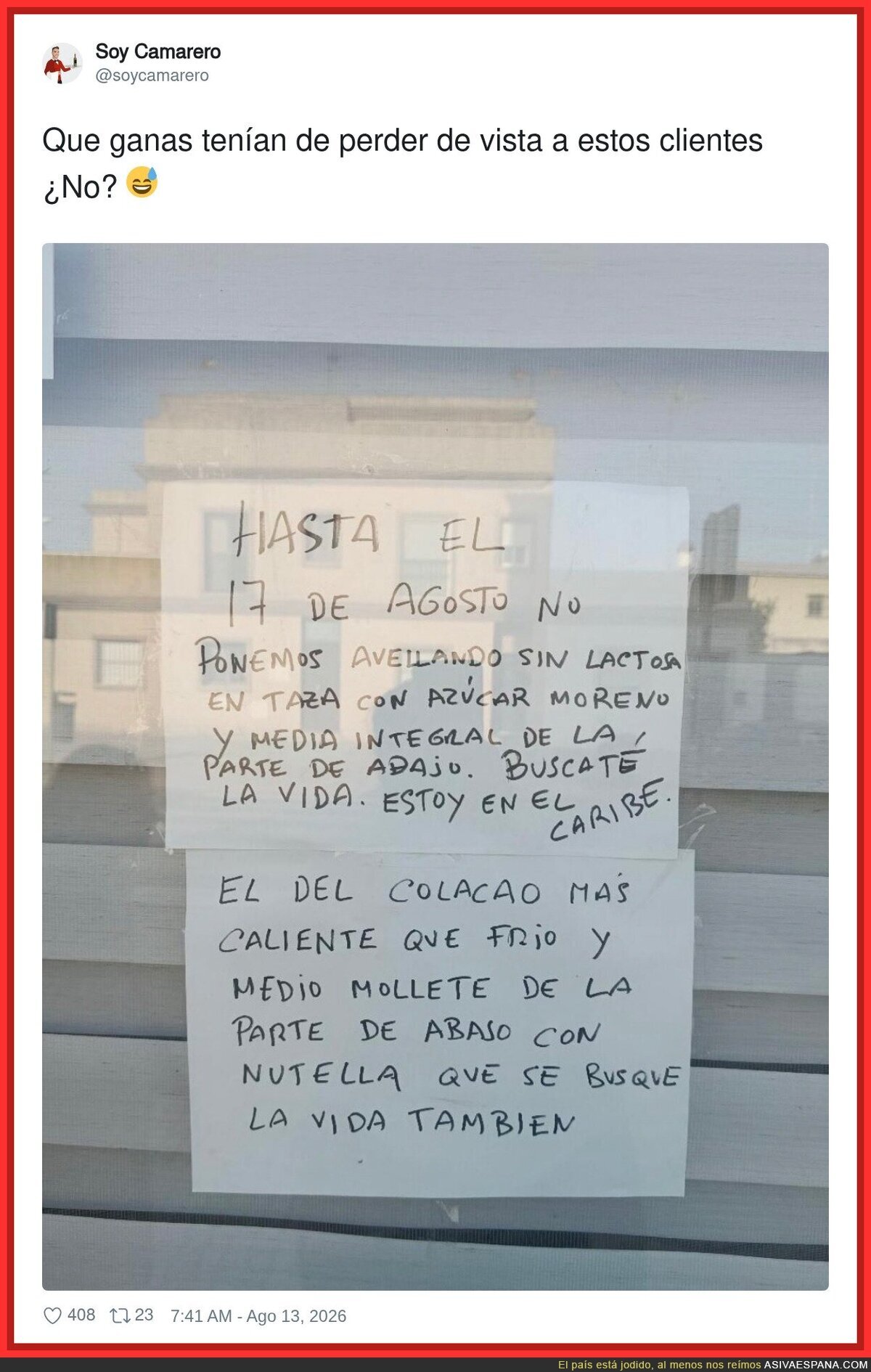 A este bar van 2 personas muy cansinas