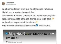Las mujeres buscando hombres de verdad y los hombres de verdad buscando a alguien que no les pida una hamburguesa triple en la primera cita