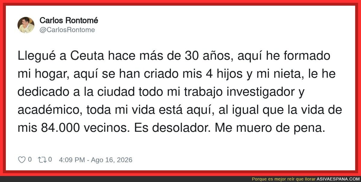 El sentimiento de muchos ceut&iacute;s