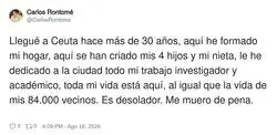 El sentimiento de muchos ceut&iacute;s