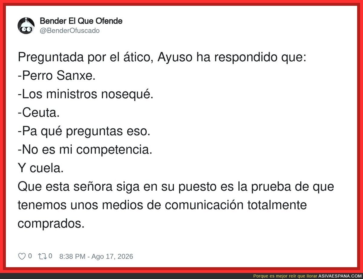 Cuando te preguntan algo y respondes con todo menos la respuesta