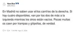 En Madrid usamos los carriles como si fuera un videojuego: si est&aacute; prohibido, pa' all&aacute; voy