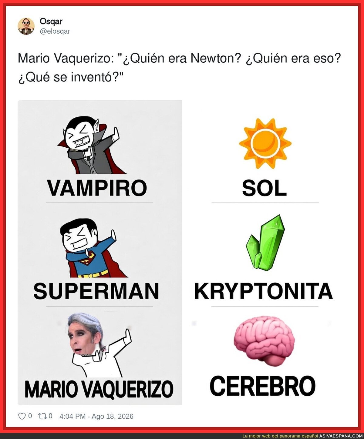 Mario Vaquerizo invent&oacute; el repelente al cerebro, claramente