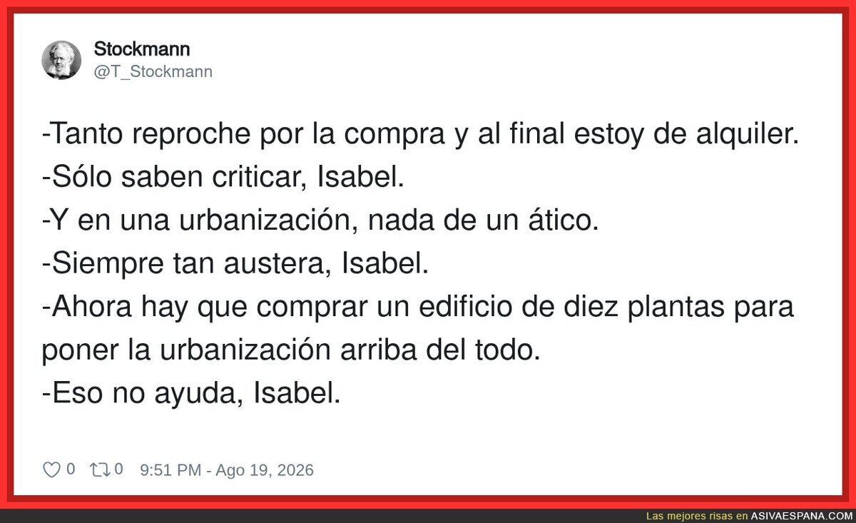 Isabel cuando le pides un consejo