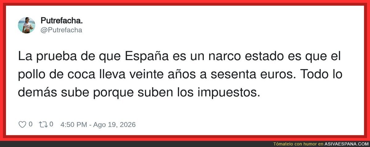 Espa&ntilde;a en una frase: el pollo de coca es m&aacute;s estable que la econom&iacute;a