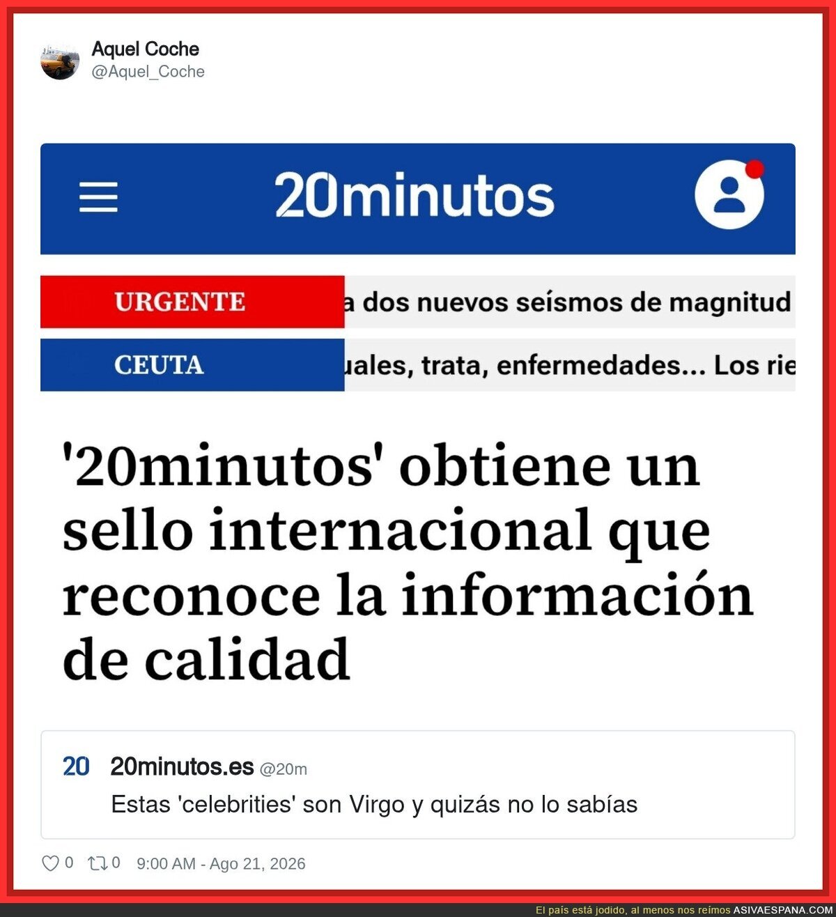 20minutos ganando premios de calidad informativa mientras sus alertas de URGENTE son sobre el signo zodiacal de un famoso