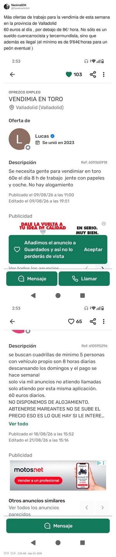 Ofertas de trabajo en Espa&ntilde;a, as&iacute; vamos