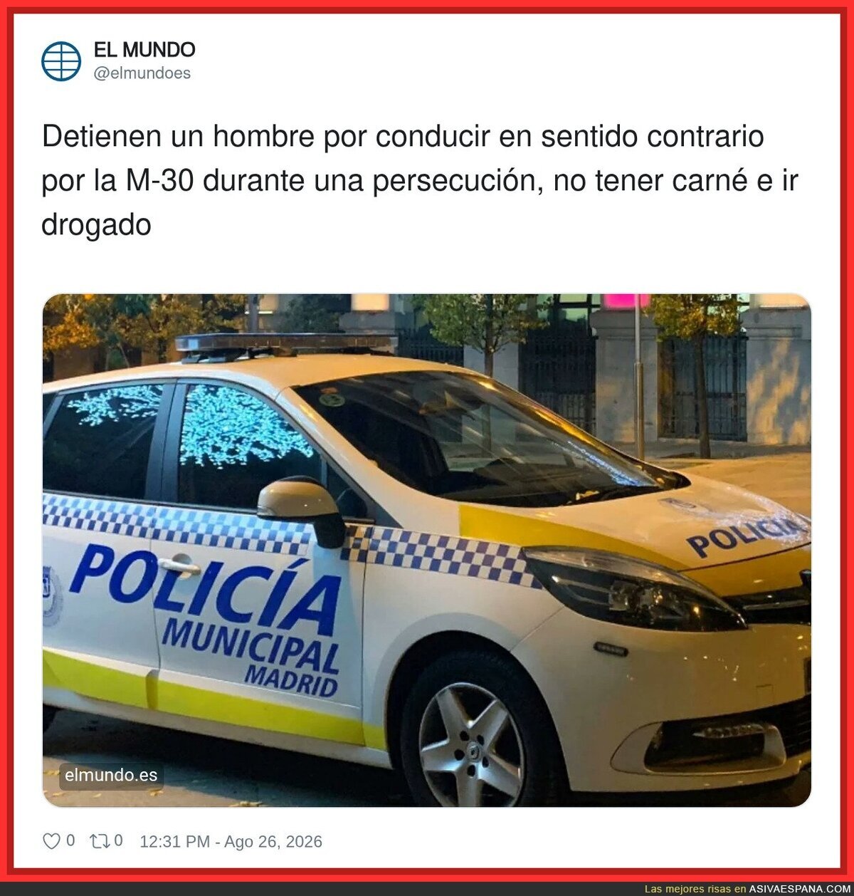 Espero que el coche fuera robado y sin ITV
