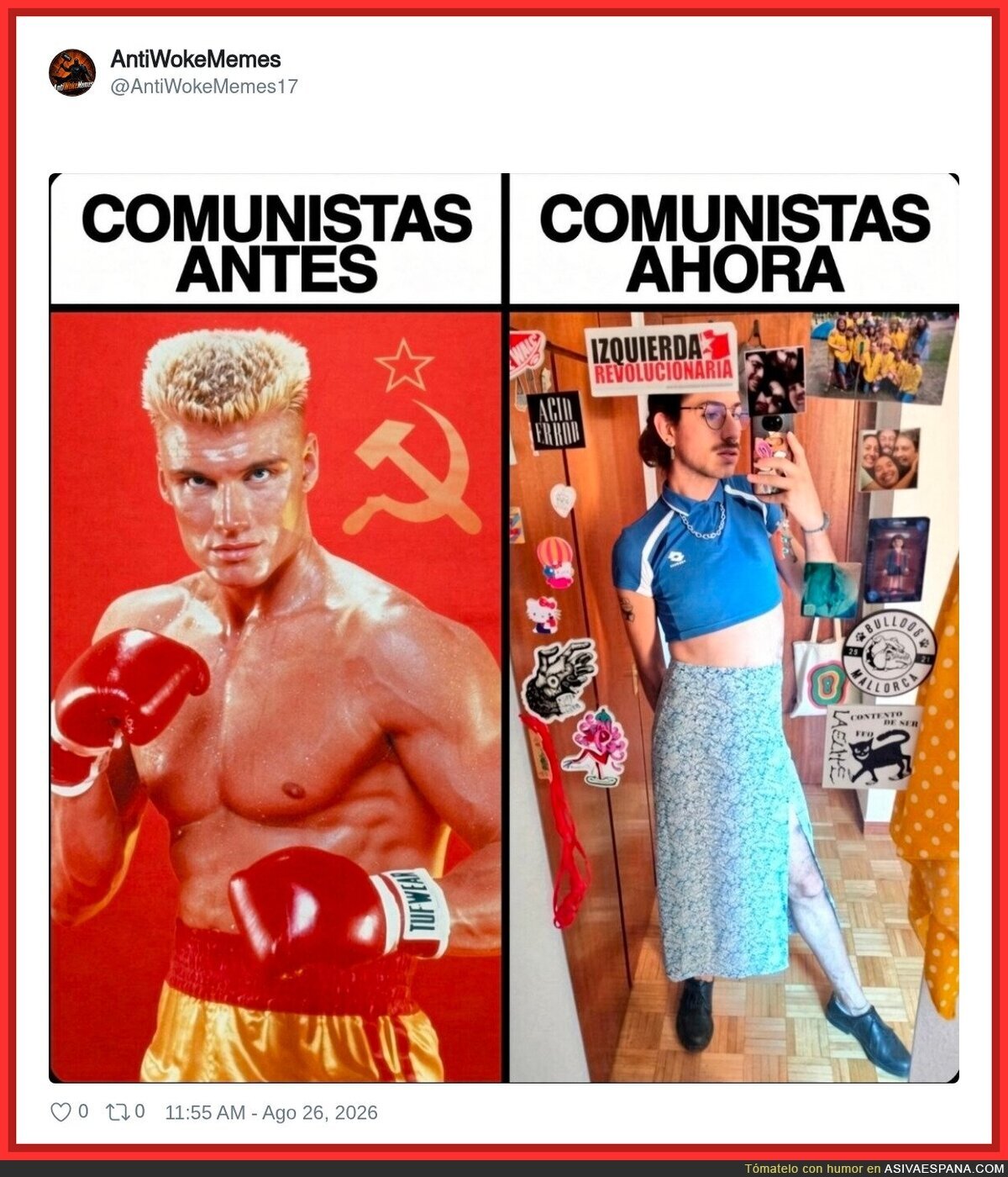 Los comunistas antes quer&iacute;an m&uacute;sculos, ahora quieren tu espacio en el armario