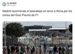 Madrid recomendando el teletrabajo mientras la gente se planta en el circuito para ver pasar un coche a 300 km/h