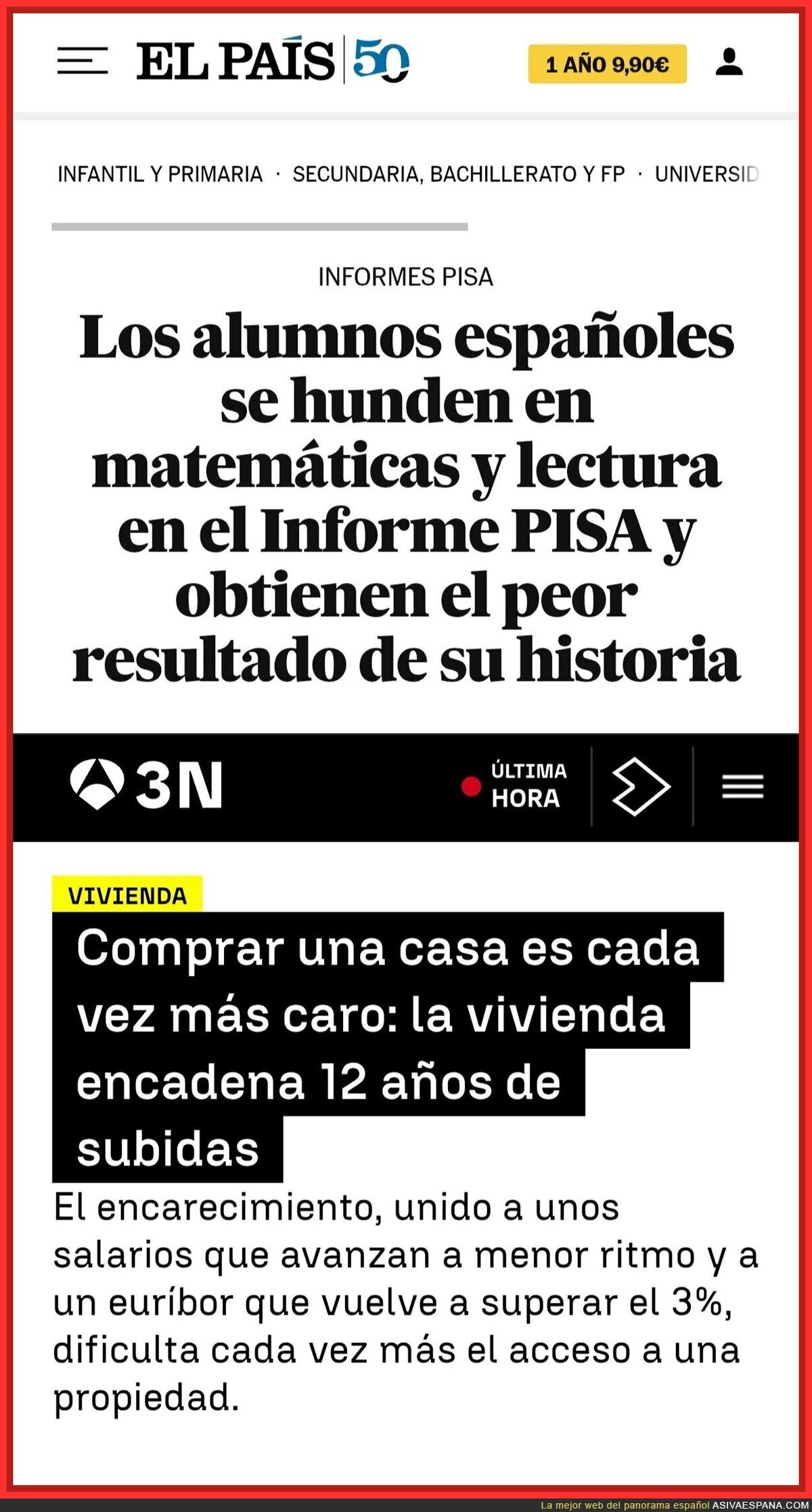 Como diría una madre: ni PISA ni PISO