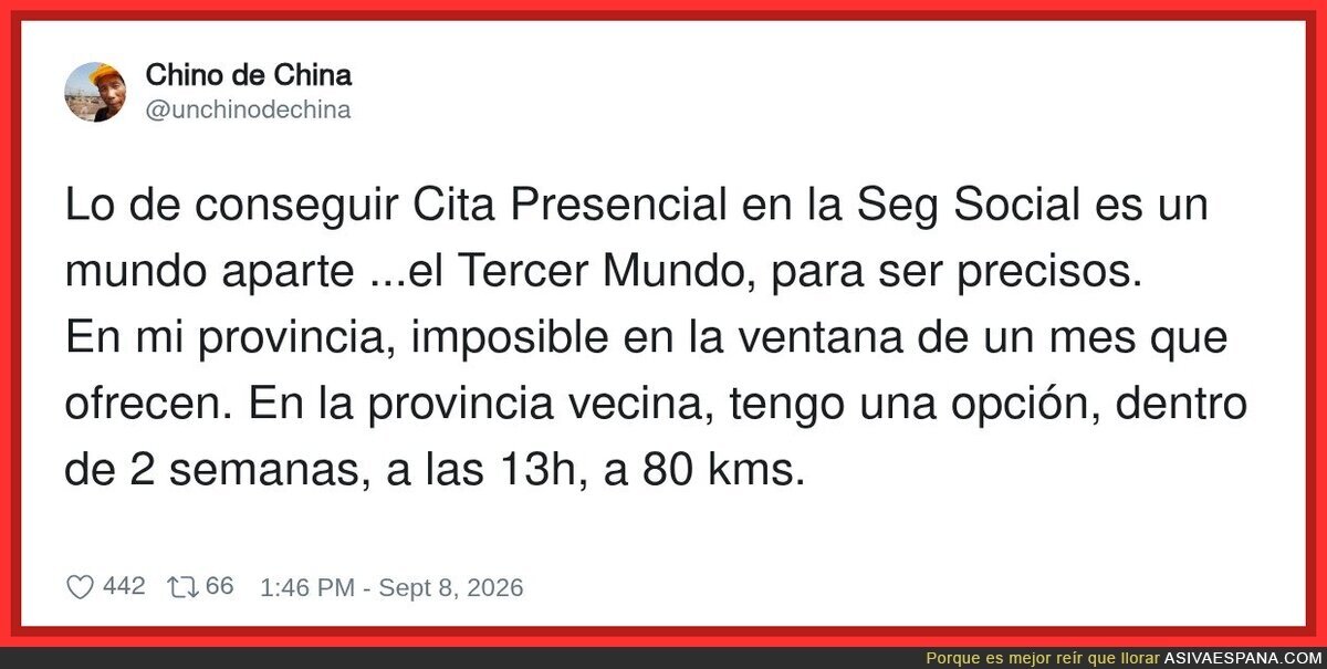 Alguien deber&iacute;a cambiar el sistema de citas de La Seguridad Social para joder a las mafias