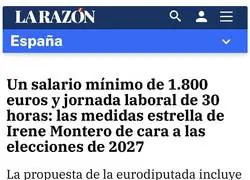 Irene Montero propone 1.800 euros al mes y 30 horas: b&aacute;sicamente, quiere que todos seamos influencers
