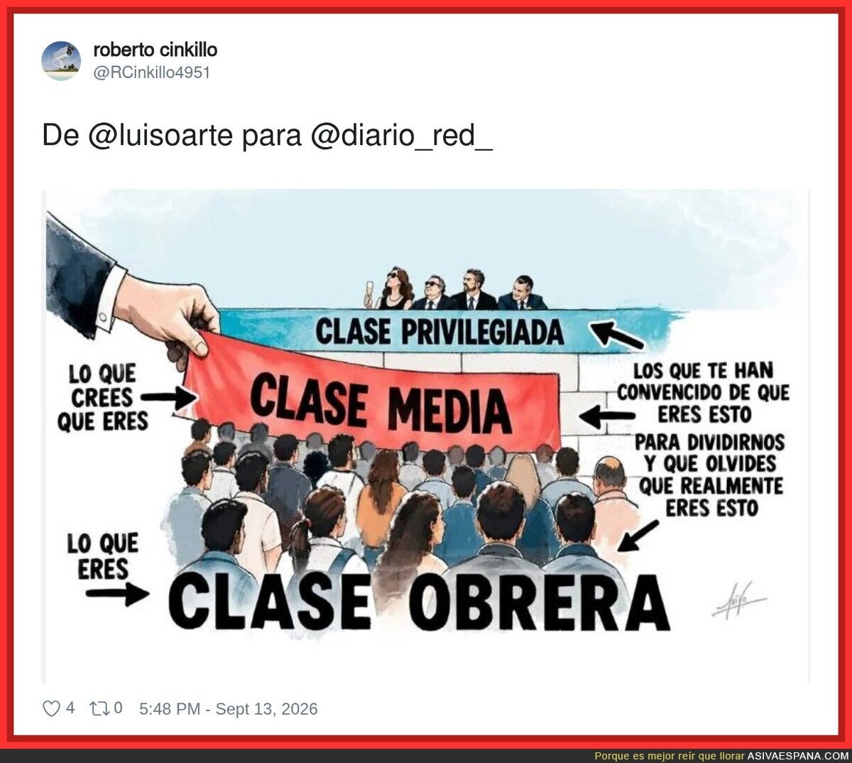 La clase media: crey&eacute;ndose que est&aacute; en el barco cuando en realidad es el salvavidas