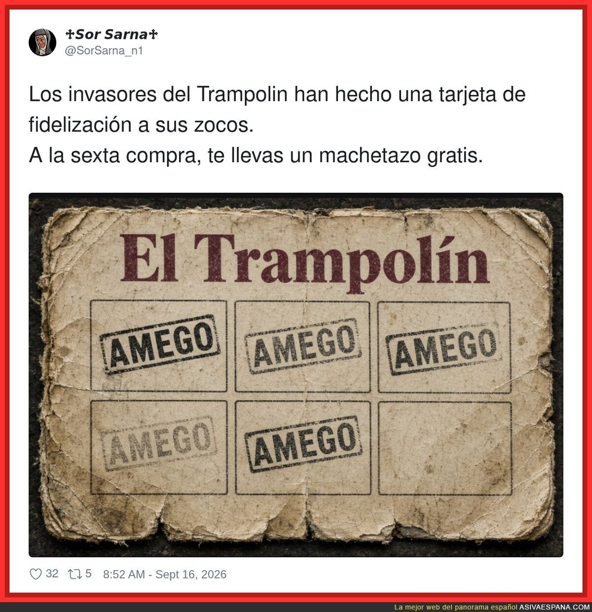 La tarjeta de fidelizaci&oacute;n de los amegos