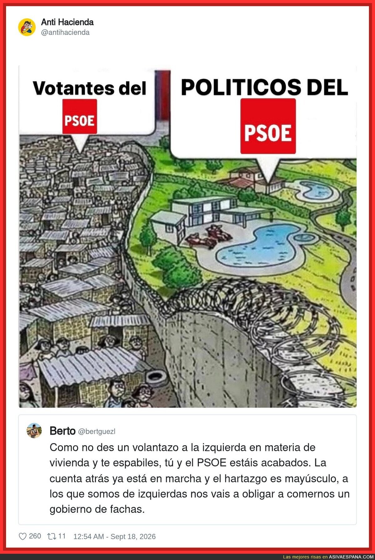 Votantes del PSOE viviendo en la realidad vs. pol&iacute;ticos del PSOE en la dimensi&oacute;n alternativa donde todo funciona