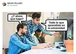 &iquest;Aprendiste algo &uacute;til en la uni aparte del bar y manis?
