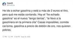 La gasolina es el nuevo flex de clase media, basicamente