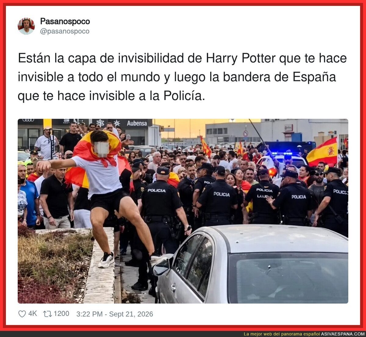 La capa de invisibilidad funciona, lo que no funciona es la vista de los polis