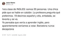 Cuando intentas aprender ingl&eacute;s pero terminas en una votaci&oacute;n independentista