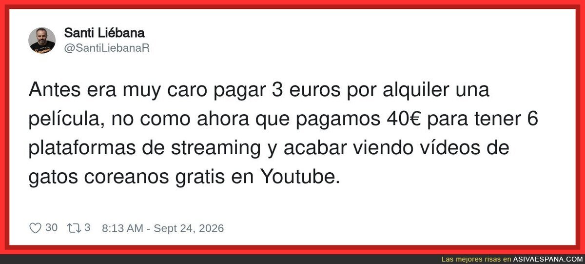 Pagamos 40&euro; en suscripciones para ver el mismo contenido que mi abuela encuentra gratis en YouTube