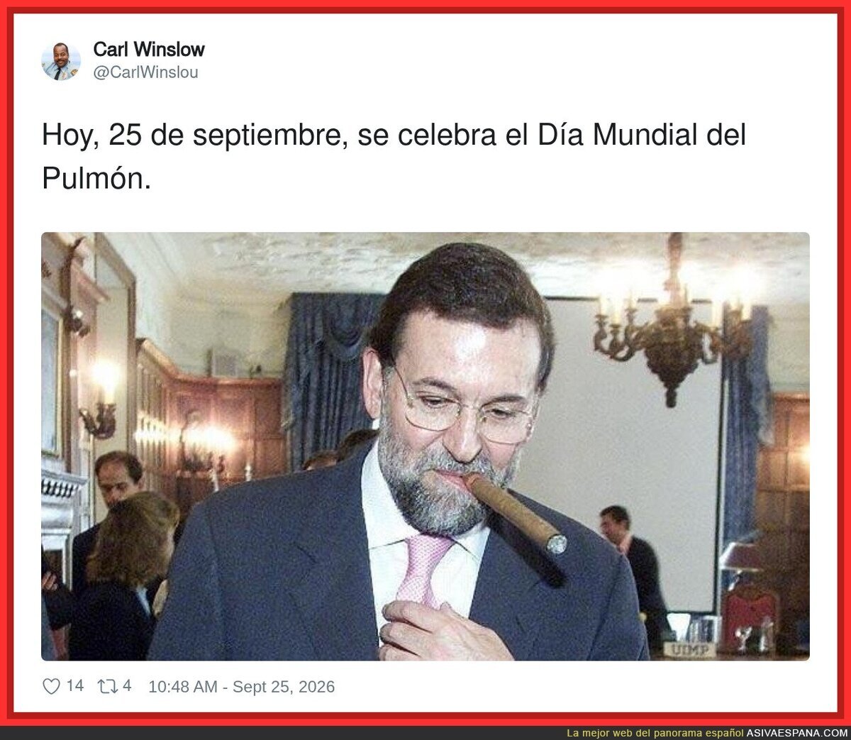 Hoy, 25 de septiembre, se celebra el D&iacute;a Mundial del Pulm&oacute;n