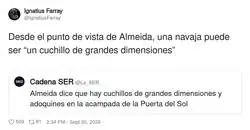 Para &eacute;l una navaja es una katana