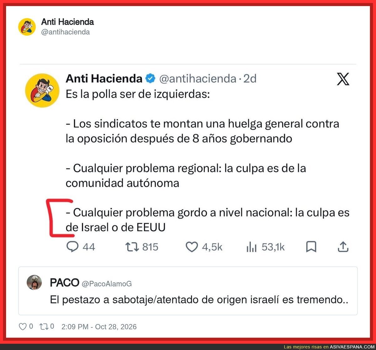 Manual de la izquierda en tres pasos: culpar a la oposici&oacute;n, a la autonom&iacute;a y a una potencia extranjera