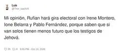 Rufi&aacute;n, Montero, Belarra y Fern&aacute;ndez de gira: menos futuro que un testigo de Jehov&aacute; llamando a tu puerta un domingo a las 9