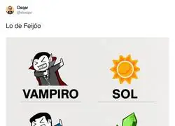 Tabla de debilidades naturales: a Feij&oacute;o no le hace falta kryptonita, le basta una cuatro quesos