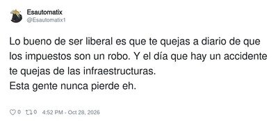 El liberal medio: Estado m&iacute;nimo hasta que se descarrila un tren y aparece el Estado m&aacute;ximo