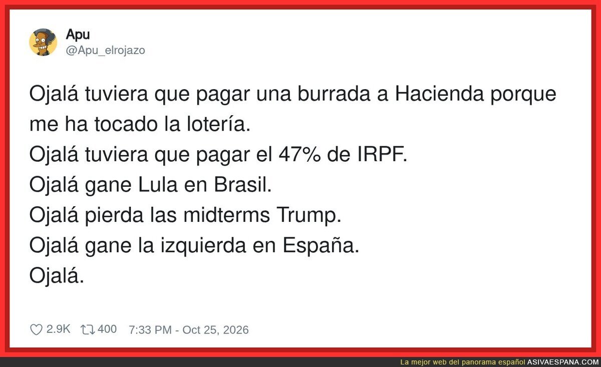 Ojal&aacute; pagar el 47% de IRPF y que gane la izquierda: la carta a los Reyes Magos del contribuyente ilusionado