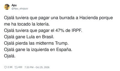 Ojal&aacute; pagar el 47% de IRPF y que gane la izquierda: la carta a los Reyes Magos del contribuyente ilusionado