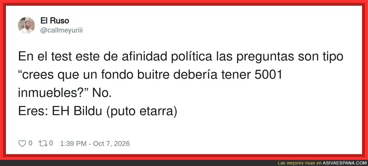 Test de afinidad pol&iacute;tica: si no quieres que un fondo buitre tenga 5.001 pisos, eres de Bildu