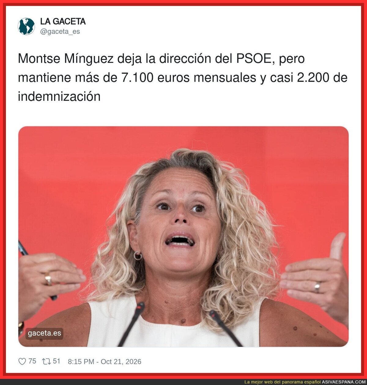 Montse Mínguez deja la dirección del PSOE con el finiquito soñado: 7.100 al mes y 2.200 de propina