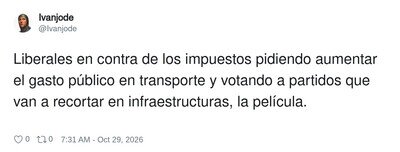 El liberal medio: Estado m&iacute;nimo en la teor&iacute;a y tren puntual en el deseo