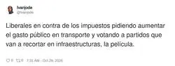 El liberal medio: Estado m&iacute;nimo en la teor&iacute;a y tren puntual en el deseo