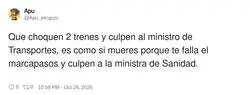 Culpar al ministro de un choque de trenes: el deporte nacional que sustituye a dimitir