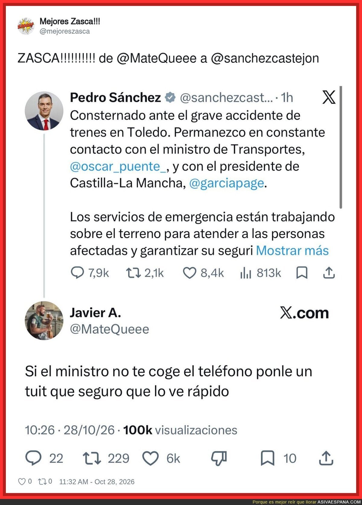 Zasca con GPS: el ministro no coge el tel&eacute;fono, pero el tuit le llega al segundo