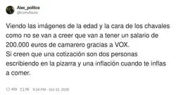 Chavales que creen que con VOX cobrar&aacute;n 200.000 euros de camareros: la LOMLOE dando sus frutos