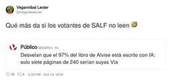 El 97% del libro de Alvise lo escribi&oacute; una IA: total, sus votantes tampoco iban a pasar de la portada