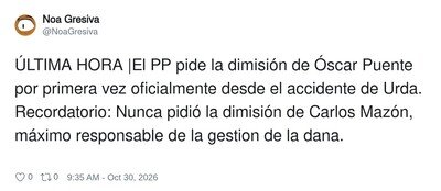 El PP descubre la palabra dimisi&oacute;n: solo le ha hecho falta una dana y dos trenes