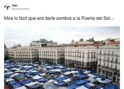 Mira que f&aacute;cil, solo hay que cubrir la mitad de Madrid con toldos de los chinos