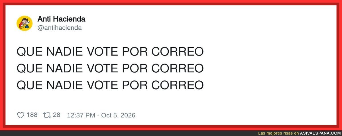 Por lo que pueda pasar, no vot&eacute;is por correo