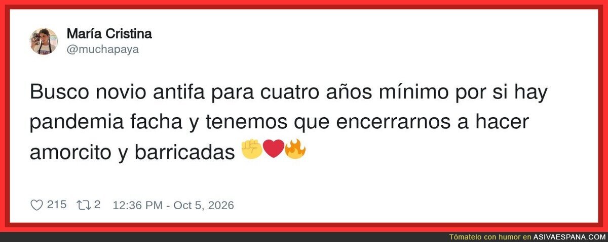 Las prioridades en tiempos de crisis: novio antifa