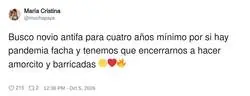 Las prioridades en tiempos de crisis: novio antifa